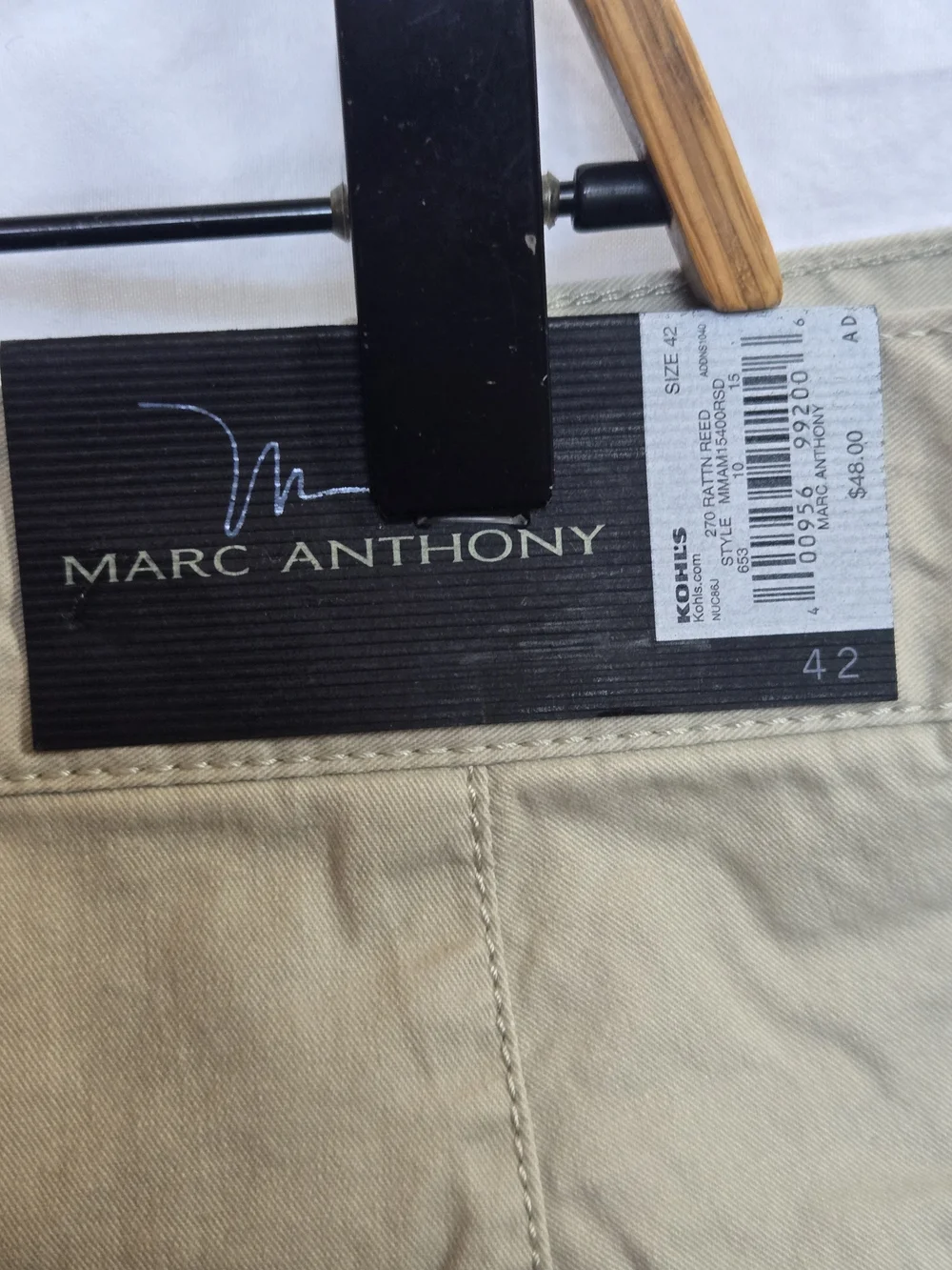 Marc Anthony Men’s Khaki Flat Front Cotton Shorts